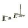 RAK Ceramics Portofino 4 Hole Deck Mounted Bath Shower Mixer - Brushed Nickel - RAKPOR3013N