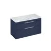 Britton Shoreditch Wall Hung Vanity Unit With Two Drawers 970 X 540 X 435mm - Matt Blue - S100DDB 2 Britton Shoreditch Wall Hung Vanity Unit With Two Drawers 970 X 540 X 435mm - Matt Blue - S100DDB -Bliss Bath Shop s 1 s100ddb