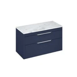 Britton Shoreditch Wall Hung Vanity Unit With Two Drawers 970 X 540 X 435mm - Matt Blue - S100DDB