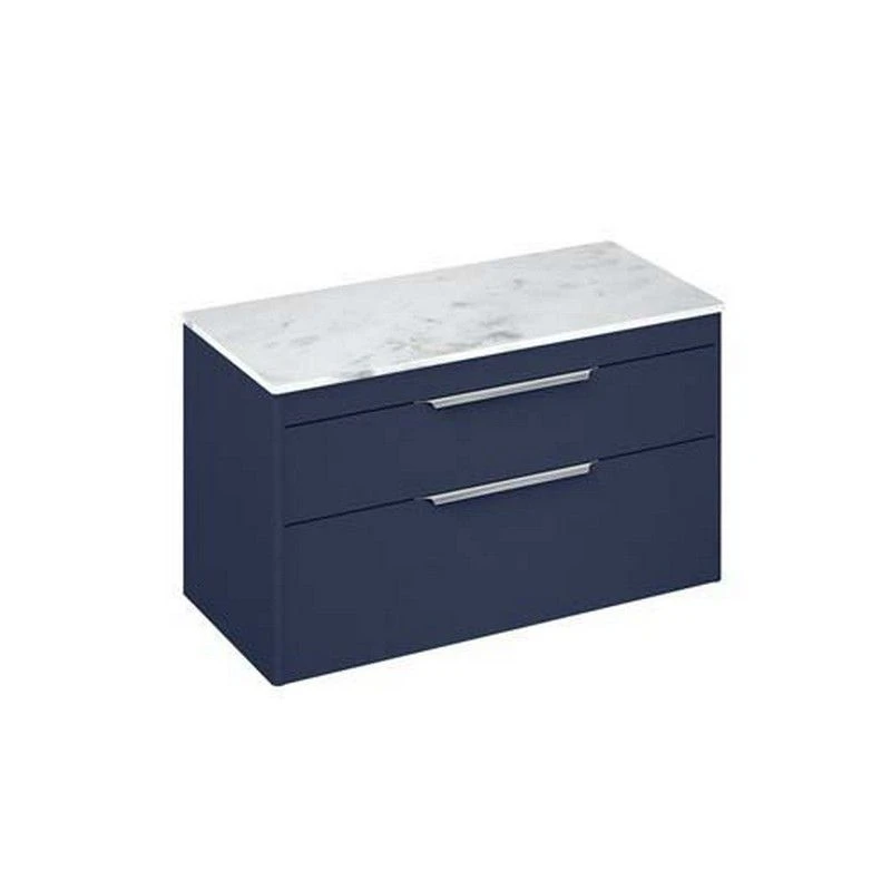 Britton Shoreditch Wall Hung Vanity Unit With Two Drawers 970 X 540 X 435mm - Matt Blue - S100DDB 3 Britton Shoreditch Wall Hung Vanity Unit With Two Drawers 970 X 540 X 435mm - Matt Blue - S100DDB