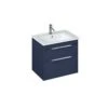 Britton Shoreditch Wall Hung Vanity Unit With Two Drawers 620 X 540 X 435mm - Matt Blue - S65DDB 1 Britton Shoreditch Wall Hung Vanity Unit With Two Drawers 620 X 540 X 435mm - Matt Blue - S65DDB -Bliss Bath Shop s 6 s65ddb