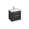 Britton Shoreditch Wall Hung Vanity Unit With Two Drawers 620 X 540 X 435mm - Matt Grey - S65DDG -Bliss Bath Shop s 6 s65ddg