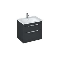 Britton Shoreditch Wall Hung Vanity Unit With Two Drawers 620 X 540 X 435mm - Matt Grey - S65DDG