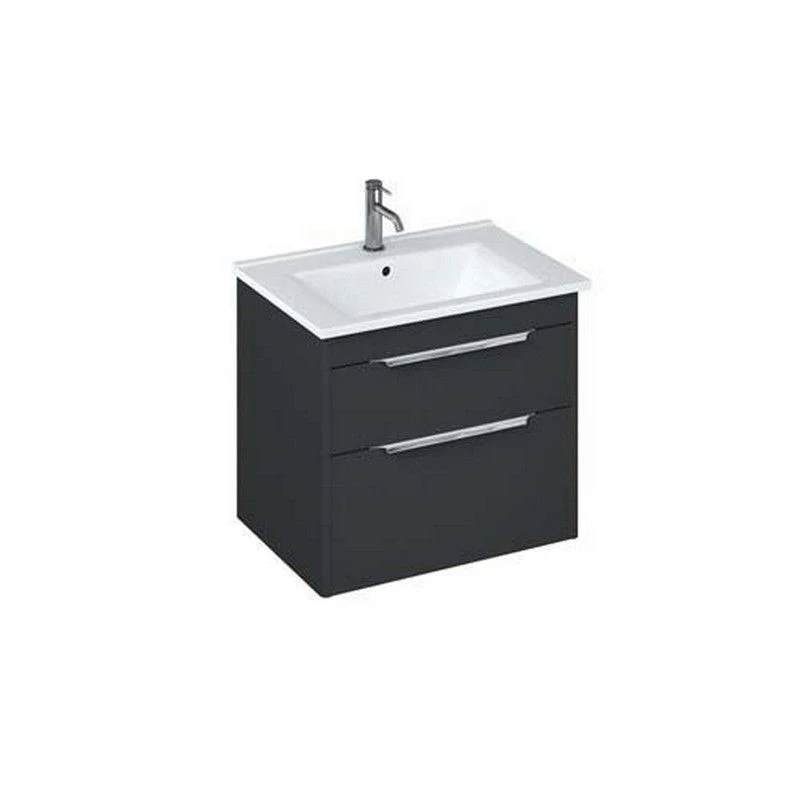Britton Shoreditch Wall Hung Vanity Unit With Two Drawers 620 X 540 X 435mm - Matt Grey - S65DDG 3 Britton Shoreditch Wall Hung Vanity Unit With Two Drawers 620 X 540 X 435mm - Matt Grey - S65DDG