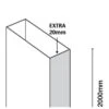 Merlyn 6 Series Frameless Extension Profile Extra 20mm - S6FEXT 2 Merlyn 6 Series Frameless Extension Profile Extra 20mm - S6FEXT -Bliss Bath Shop s 6 s6fext 1