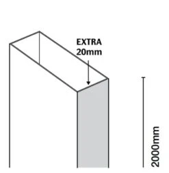 Merlyn 6 Series Frameless Extension Profile Extra 20mm - S6FEXT