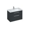 Britton Shoreditch Wall Hung Vanity Unit With Two Drawers 820 X 540 X 435mm - Matt Grey - S85DDG