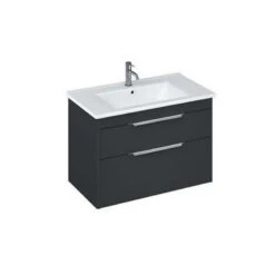 Britton Shoreditch Wall Hung Vanity Unit With Two Drawers 820 X 540 X 435mm - Matt Grey - S85DDG