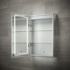Sensio Harlow Single Door Diffused LED Cabinet Mirror 700x500x132mm - SE31194C0 -Bliss Bath Shop s e sensio se31194c0 2