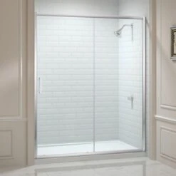 Merlyn 8 Series Sliding Shower Door With Tray 1600mm - MS88271 -Bliss Bath Shop s e series8sliderinrecess 12
