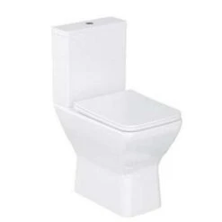 Britton Shoreditch Square Rimless Close Coupled WC Pan And Soft Close Seat - White - SHR.048