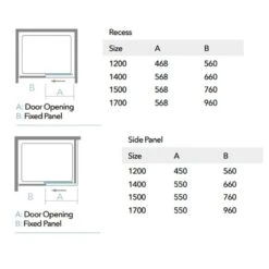Merlyn Black Sliding Shower Door 1500mm - BLKFSL1500H 13 Merlyn Black Sliding Shower Door 1500mm - BLKFSL1500H -Bliss Bath Shop s l slidingdoormeasurement 1 1