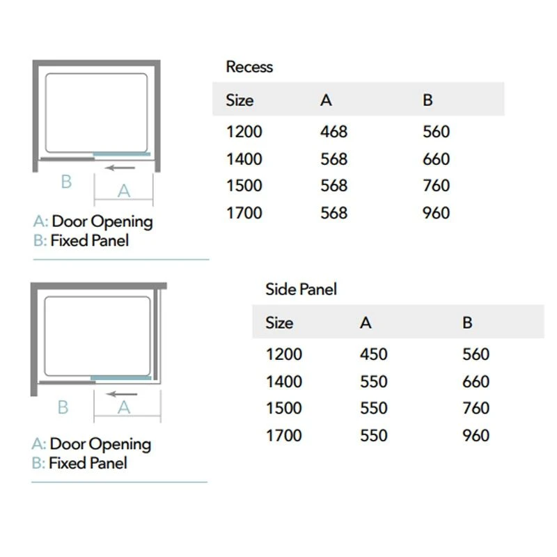 Merlyn Black Sliding Shower Door 1500mm - BLKFSL1500H 8 Merlyn Black Sliding Shower Door 1500mm - BLKFSL1500H - Image 6