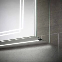 Sensio Harlow Double Door Diffused LED Cabinet Mirror 700x600x132mm - SE31394C0 -Bliss Bath Shop se31394c0 corner