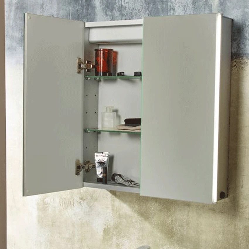 Tavistock Sleek LED Mirrored Bathroom Cabinet 2 Door - SL60AL 3 Tavistock Sleek LED Mirrored Bathroom Cabinet 2 Door - SL60AL