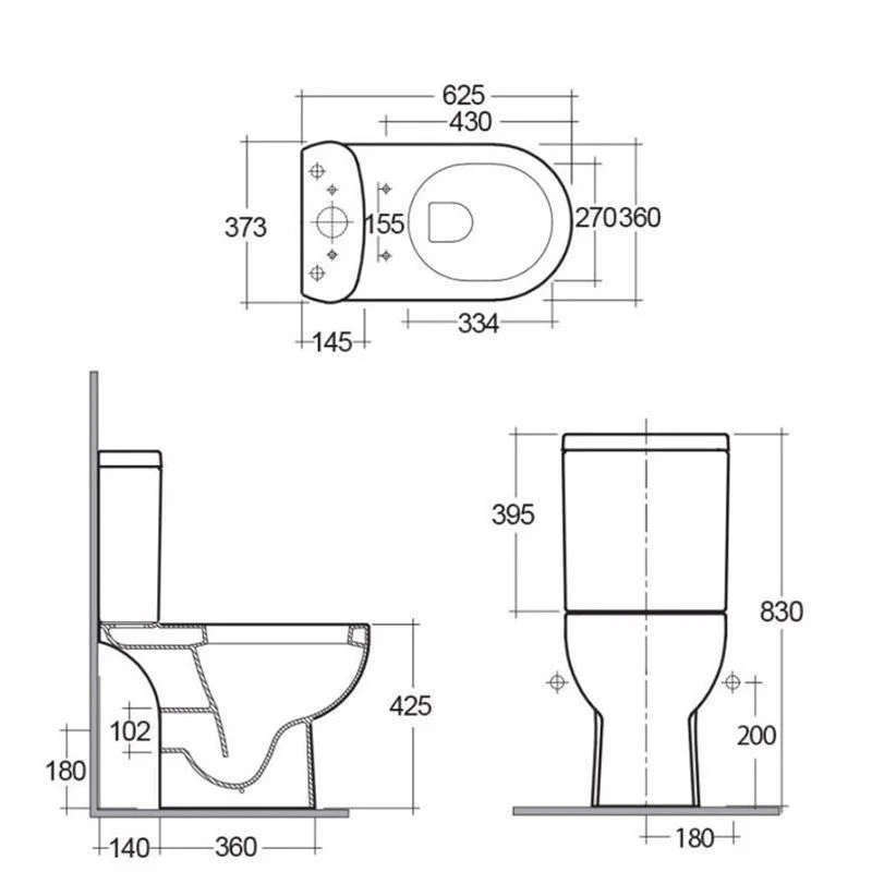RAK Ceramics Tonique Close Coupled Full Access Open Back WC Pan - Alpine White - TONPAN 4 RAK Ceramics Tonique Close Coupled Full Access Open Back WC Pan - Alpine White - TONPAN - Image 2