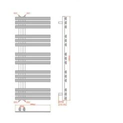 Towelrads Cobham Straight Heated Towel Rail - Black - 1200x500mm - 120888 -Bliss Bath Shop t o towelrads 120888 dimensions