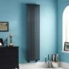 Towelrads Oxfordshire Vertical Straight Hot Water Radiator 1800x465mm - Gun Metal - 120947 2 Towelrads Oxfordshire Vertical Straight Hot Water Radiator 1800x465mm - Gun Metal - 120947 -Bliss Bath Shop t o towelrads 120947