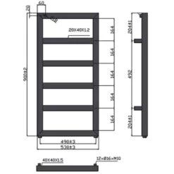 Towelrads Kensington Heated Towel Rail 900x530mm - Chrome - 128017 -Bliss Bath Shop t o towelrads 128017 dimensions