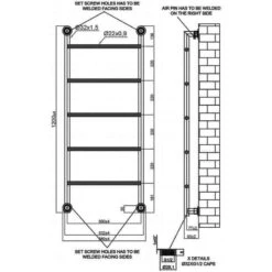 Towelrads Ballymore Heated Towel Rail 1200x560mm - Chrome - 128023 7 Towelrads Ballymore Heated Towel Rail 1200x560mm - Chrome - 128023 -Bliss Bath Shop t o towelrads 128023 dimensions