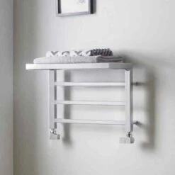 Towelrads Holyport Heated Towel Rail 350mm X 500mm - Chrome - 128030 -Bliss Bath Shop t o towelrads 128030 lifestyle1