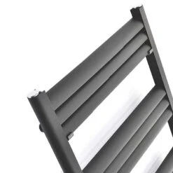 Towelrads Eton Straight Heated Towel Rail - Anthracite - 1800x300mm - 136065 -Bliss Bath Shop t o towelrads 136065 close up