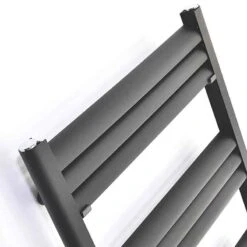 Towelrads Eton Straight Heated Towel Rail - Anthracite - 800x500mm - 136066 -Bliss Bath Shop t o towelrads 136066 close up