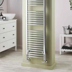 Towelrads Pisa Curved Heated Towel Rail 800x500mm - Chrome - 140042