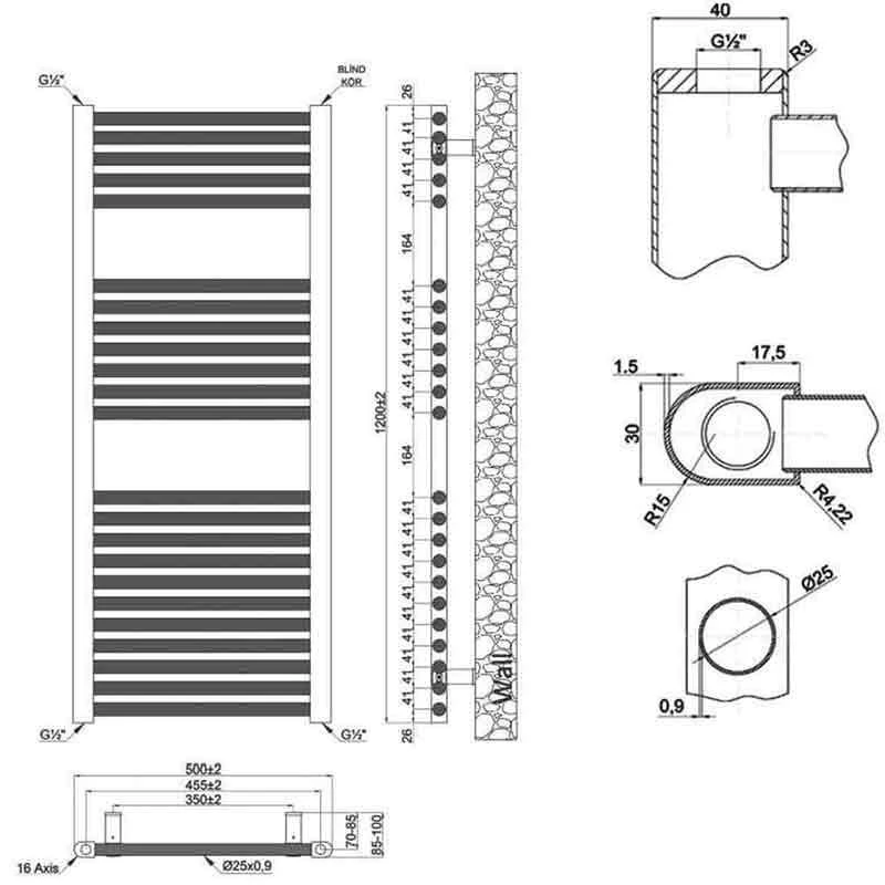 Towelrads Pisa Straight Heated Towel Rail 1200x500mm - White - 160007 5 Towelrads Pisa Straight Heated Towel Rail 1200x500mm - White - 160007 - Image 3