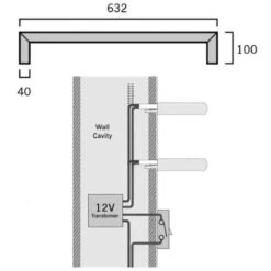 Towelrads Elcot Electric Square Closed Ended Towel Rail - Rose Gold - 40x630mm - 488112 -Bliss Bath Shop t o towelrads 488112 dimensions