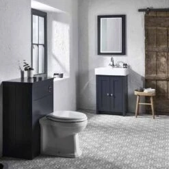 Tavistock Lansdown Back To Wall WC Unit & Worktop - Mineral Blue - LAN560BTW.MB