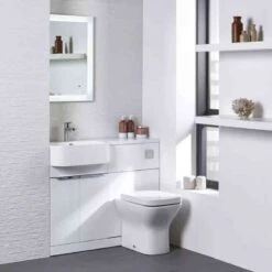 Tavistock Match 1000mm Back To Wall WC & Vanity Unit Left Hand - Gloss White - MATLW