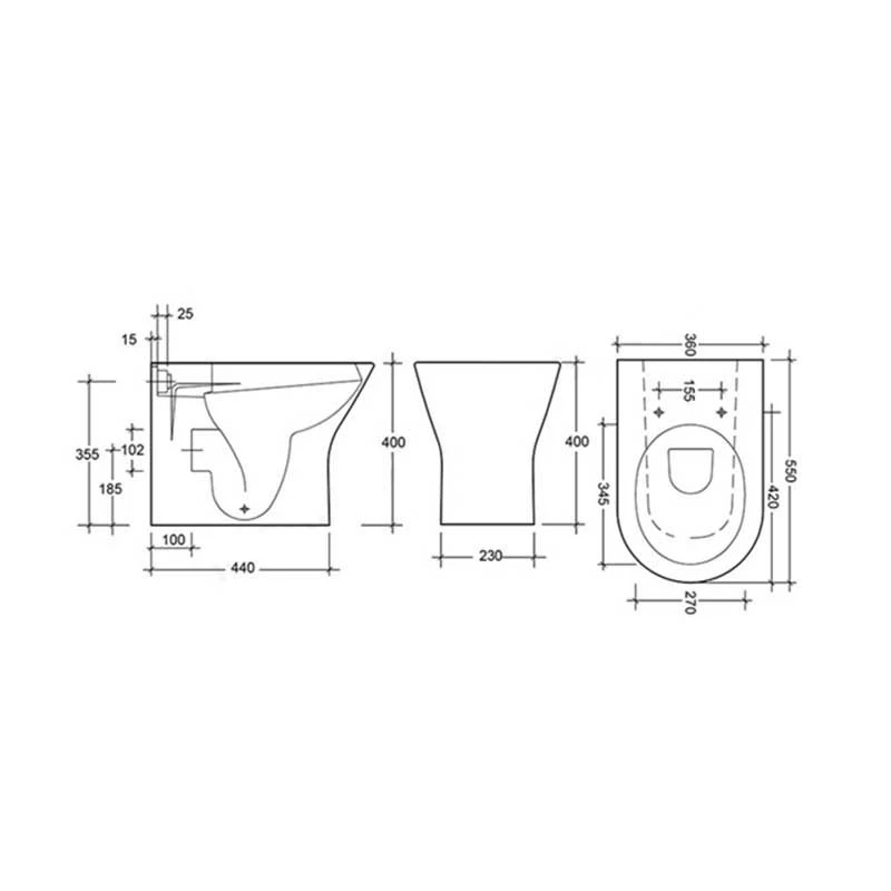 Essential IVY Back To Wall Pan + Seat Pack Soft Close Seat - EC7024 4 Essential IVY Back To Wall Pan + Seat Pack Soft Close Seat - EC7024 - Image 2