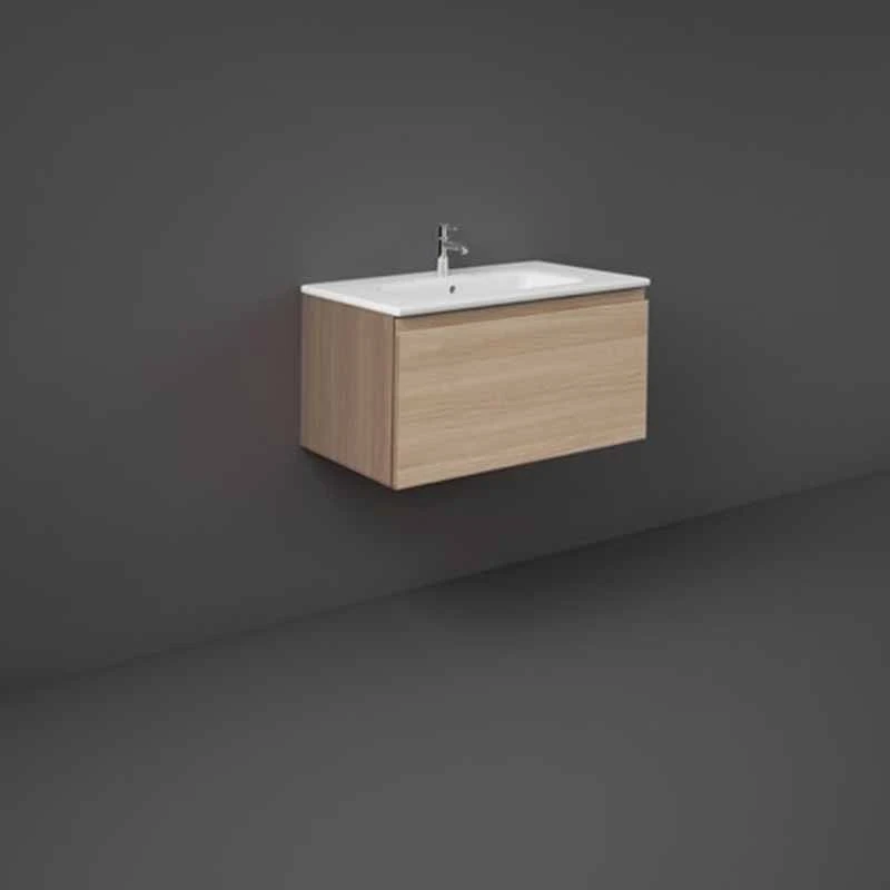 RAK Ceramics Joy Uno Wall Hung Vanity Unit 80cm - Scandinavian Oak - UNOWH080SOK 3 RAK Ceramics Joy Uno Wall Hung Vanity Unit 80cm - Scandinavian Oak - UNOWH080SOK