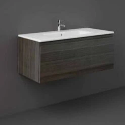 RAK Ceramics Joy Uno Wall Hung Vanity Unit 100cm - Moka Walnut - UNOWH100MOK