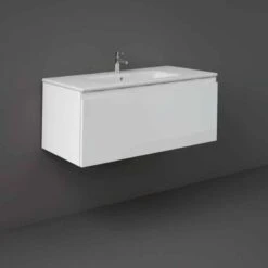 RAK Ceramics Joy Uno Wall Hung Vanity Unit 100cm - Pure White - UNOWH100PWH