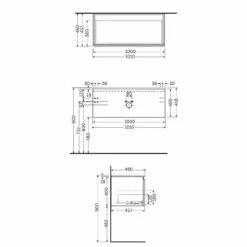 RAK Ceramics Joy Uno Wall Hung Vanity Unit 100cm - Scandinavian Oak - UNOWH100SOK 5 RAK Ceramics Joy Uno Wall Hung Vanity Unit 100cm - Scandinavian Oak - UNOWH100SOK -Bliss Bath Shop u n unowh100sok dimensions