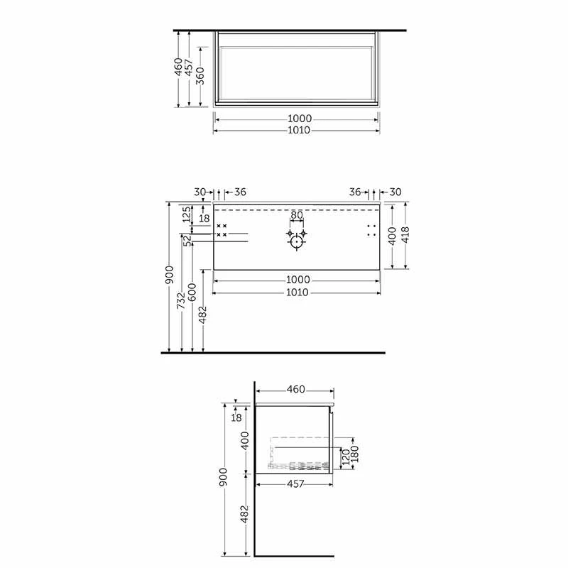 RAK Ceramics Joy Uno Wall Hung Vanity Unit 100cm - Scandinavian Oak - UNOWH100SOK 4 RAK Ceramics Joy Uno Wall Hung Vanity Unit 100cm - Scandinavian Oak - UNOWH100SOK - Image 2