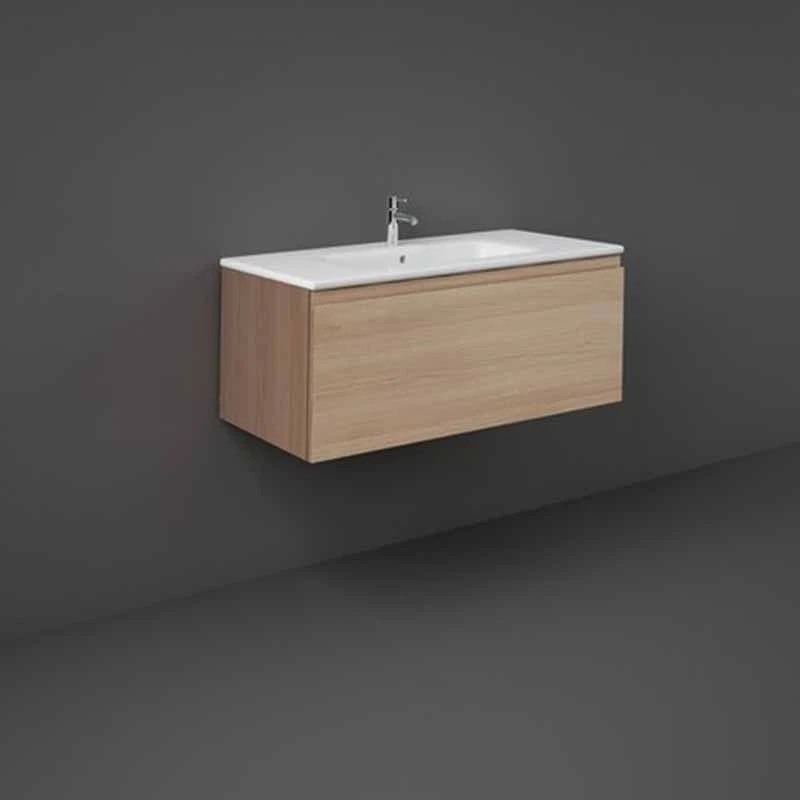 RAK Ceramics Joy Uno Wall Hung Vanity Unit 100cm - Scandinavian Oak - UNOWH100SOK 3 RAK Ceramics Joy Uno Wall Hung Vanity Unit 100cm - Scandinavian Oak - UNOWH100SOK