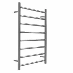 Warmup® Anise 8 Round Bar Ladder Straight Towel Rail Polished - HTR-8ROPO