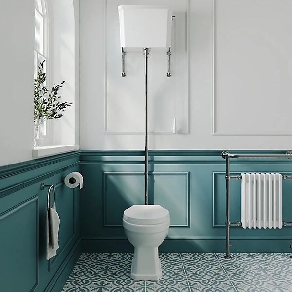 Bliss Bath Shop -Bliss Bath Shop traditional high level toilet pan cistern flush pipe kit white5056211840732 02c MP